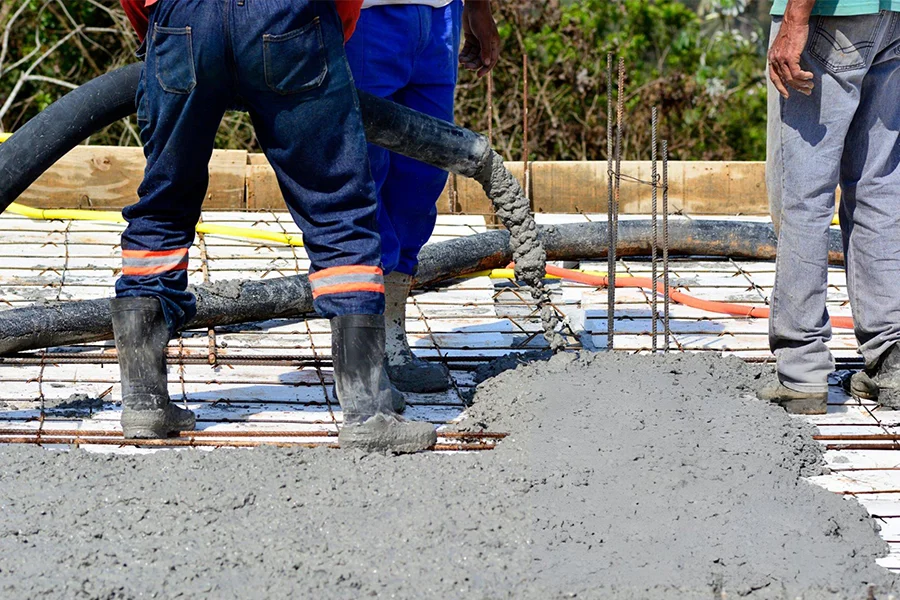Concrete pour for commercial foundation construction and repair in Garland, TX