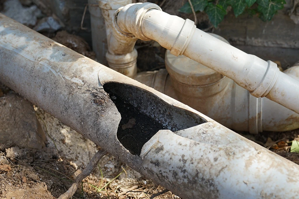 Cracked and broken drainage pipes needing professional pipe repair in Garland, TX