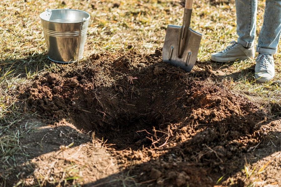Soil removal service in Garland, TX with manual excavation for foundation preparation
