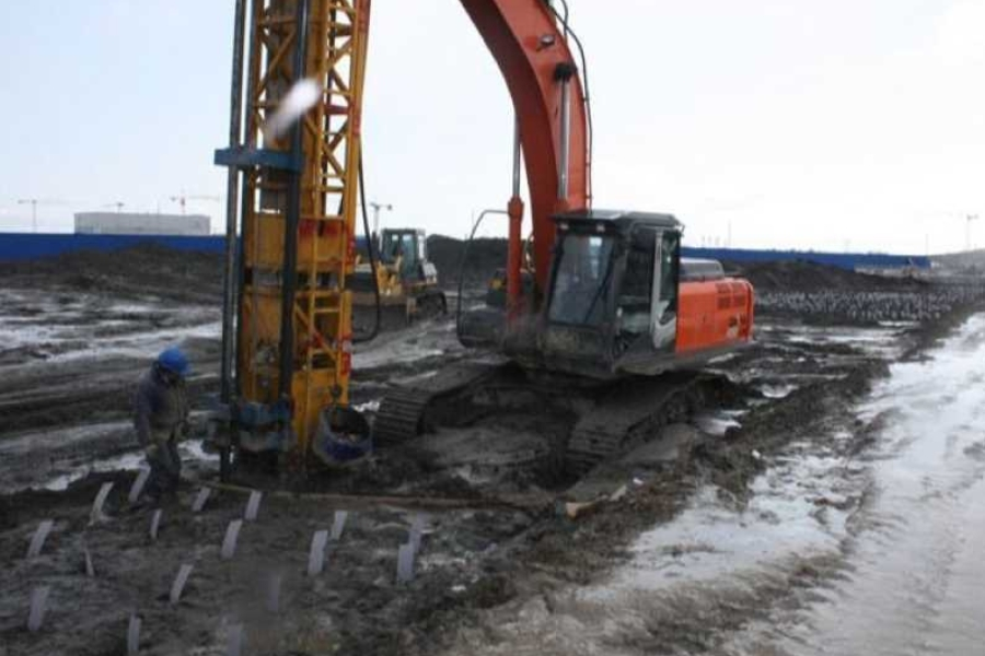 Industrial soil removal and deep excavation with drilling equipment in Garland, TX